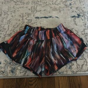 Multicolored Lululemon hotty hot shorts